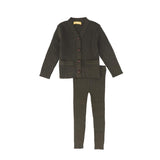 Le Bourdon Olive Quilted Knit Set