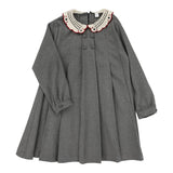 Analogie Mid Grey Crochet Collar Dress