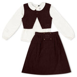 Bonjour Burgundy Striped Set