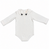 Teela White Bow Onesie