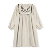 Papillon Oatmeal Embroidered Dress