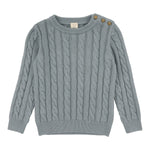 Analogie Dusty Blue Cable Knit Sweater