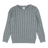 Analogie Dusty Blue Cable Knit Sweater