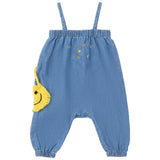 Mini P Denim Crochet Applique Romper