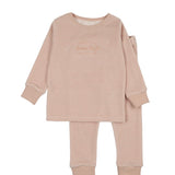 Lil Legs Pink Stripe Velour Lounge Set