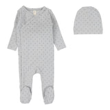 Lilette Pale Blue Diamond Dot Footie Set