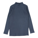 Analogie Off Blue Double Rib Mockneck