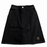 Rooie Black Denim Midi Skirt