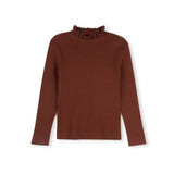 Vibe Rust Mena Ruffle Neck Sweater