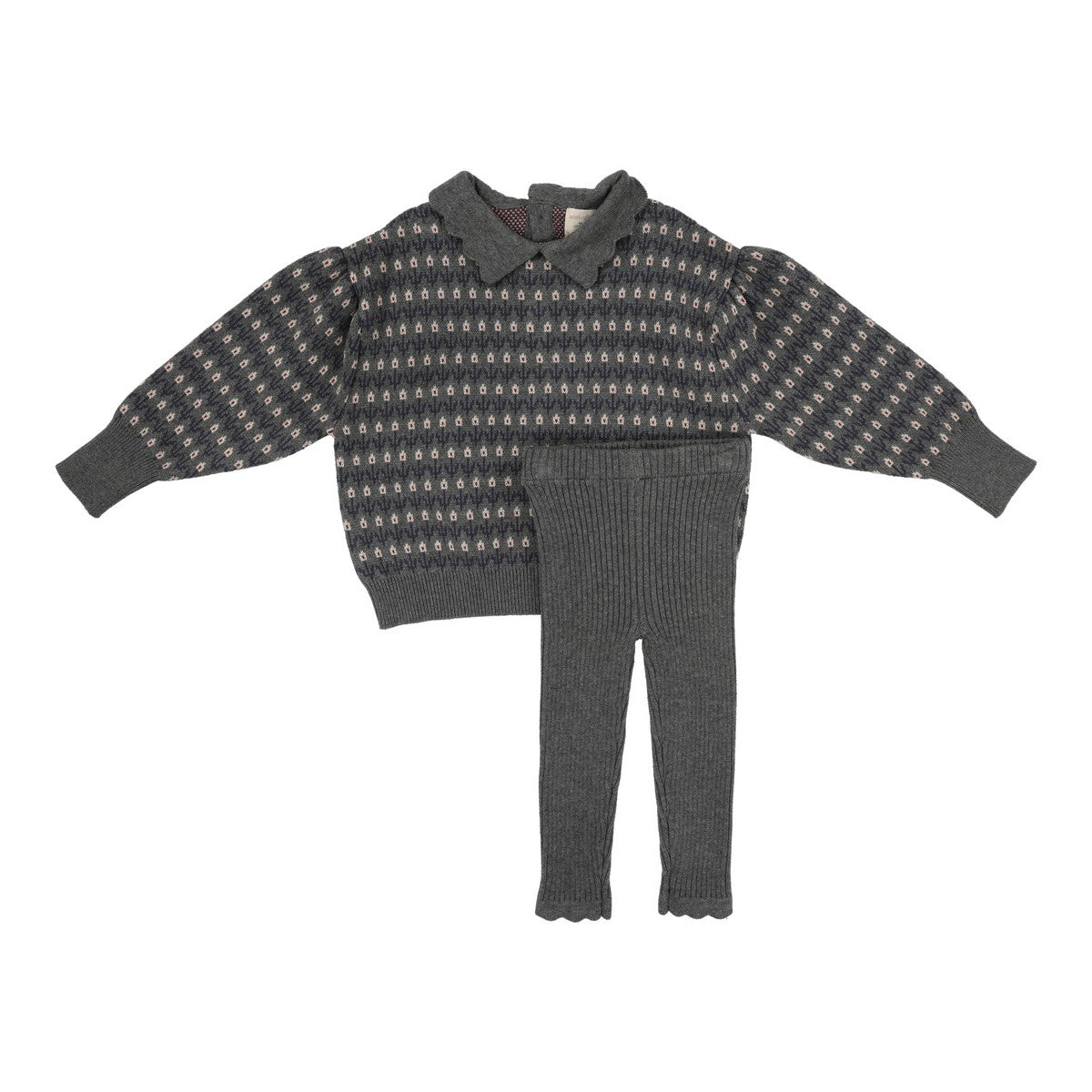Analogie Mid Grey Multi Floral Knit Set