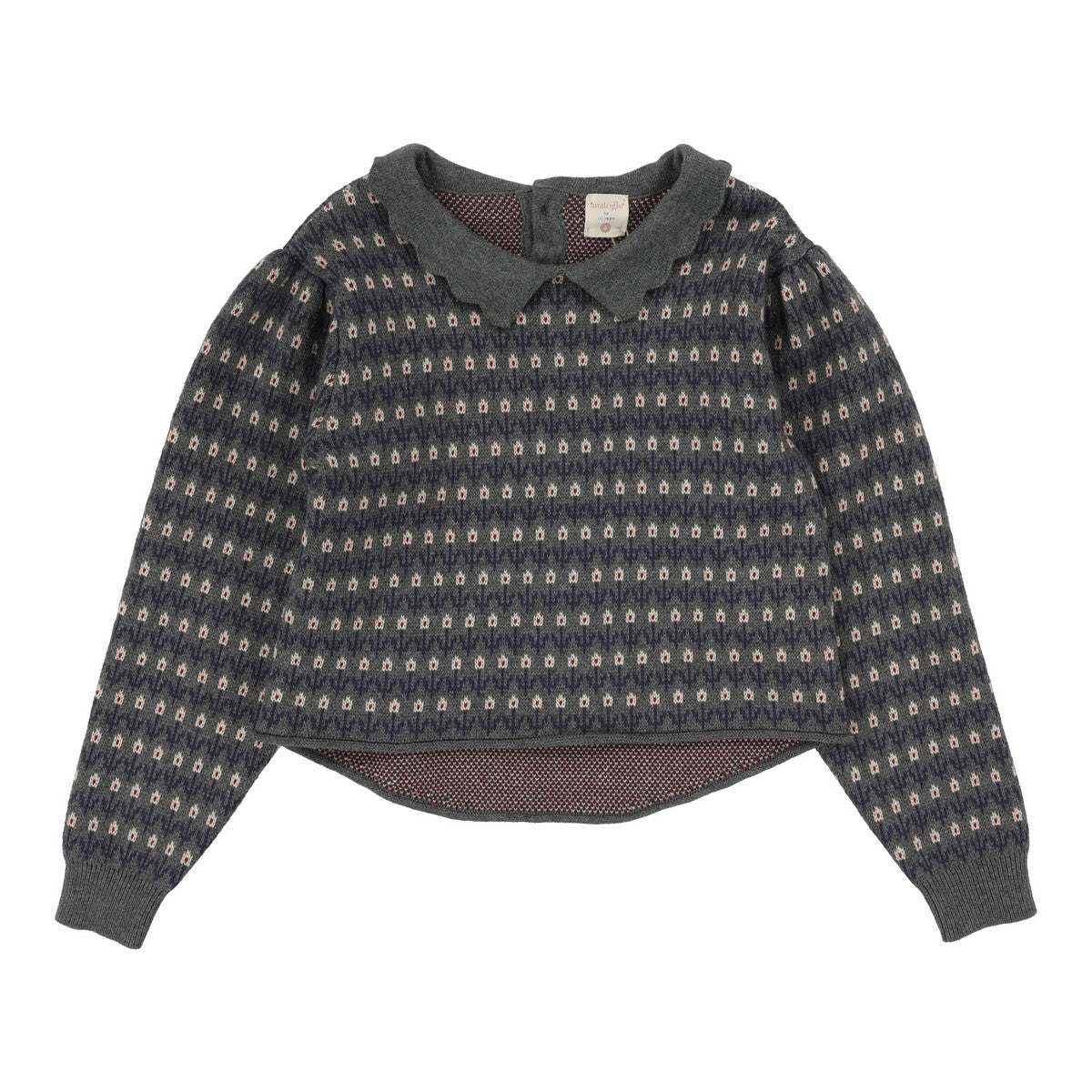 Analogie Mid Grey Multi Floral Knit Sweater