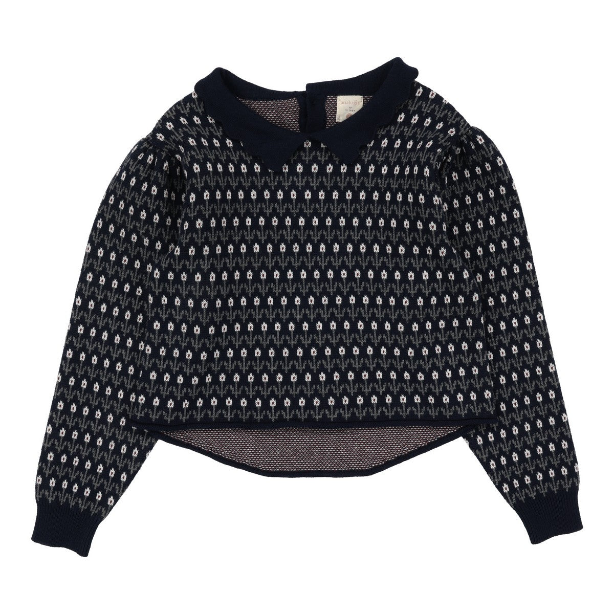 Analogie Navy Multi Floral Knit Sweater