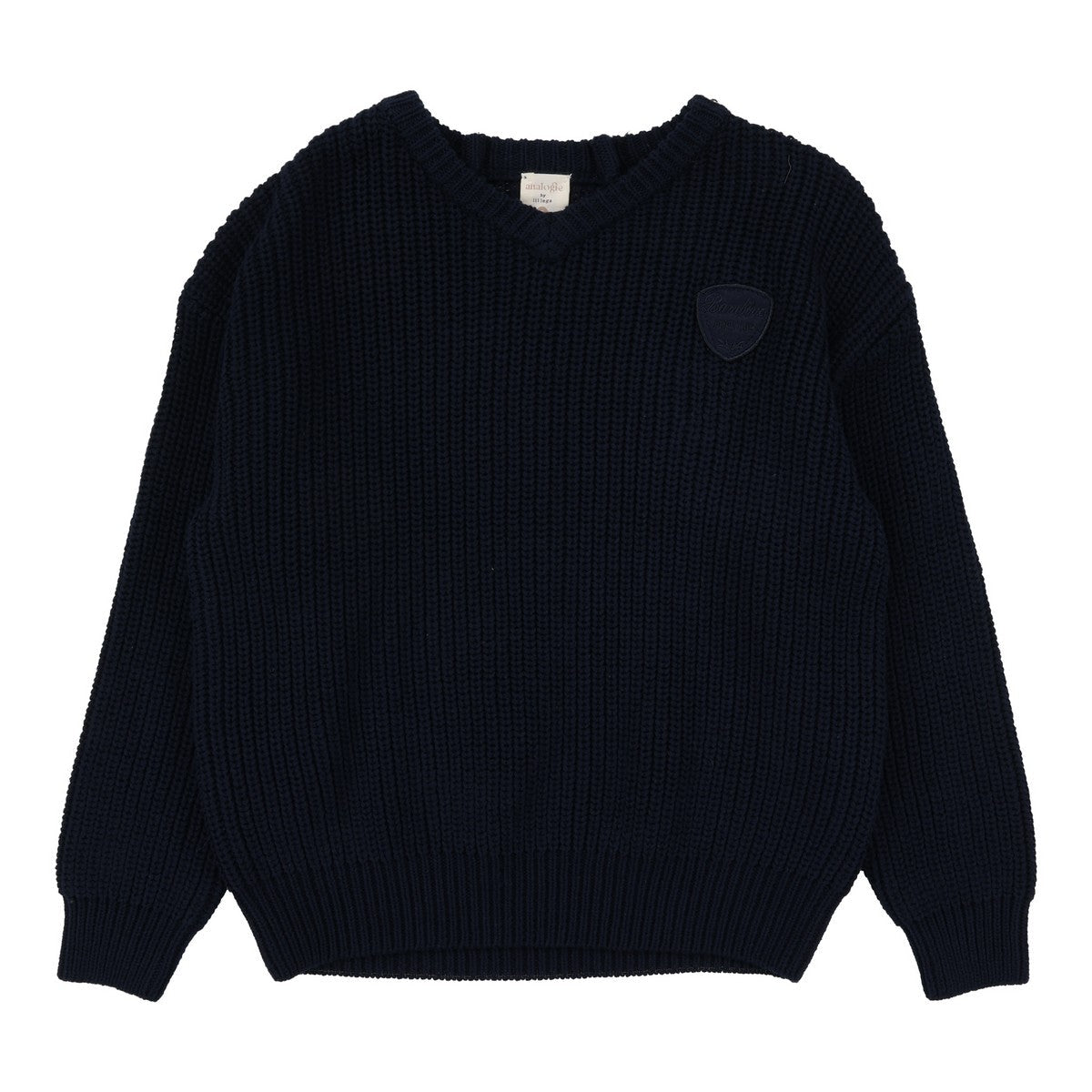 Analogie Navy Knit Vneck Sweater 