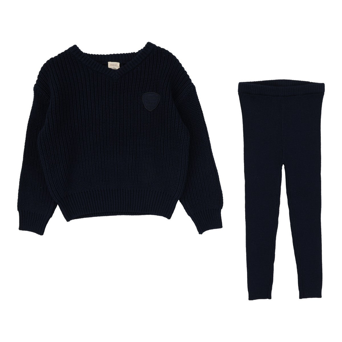 Analogie Navy Knit VNeck Toddler Set
