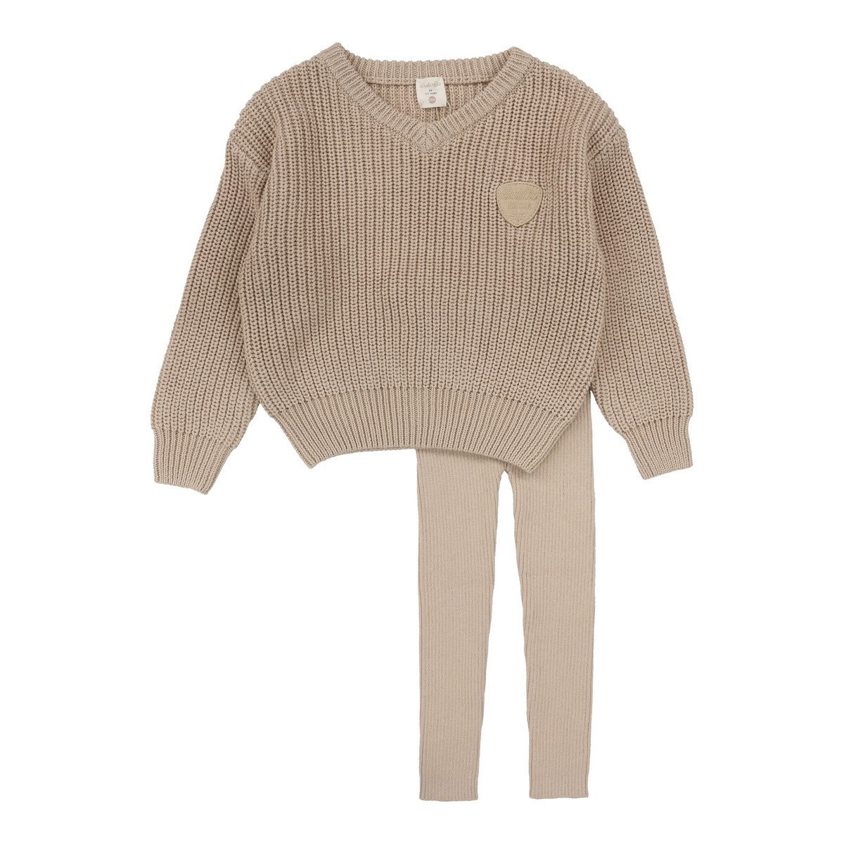 Analogie Oat Knit VNeck Toddler Set