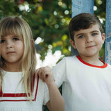 Farren and Me Ecru/ Red Tennis 3/4 Sleeve Sailor Dress