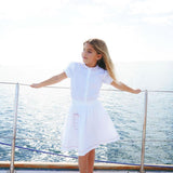 Calla Lili White/Dusty Pink Scalloped Linen Set
