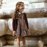 Coco Blanc Burgundy Ruffle Cardigan