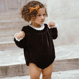 Coco Blanc Black Velvet Romper