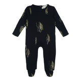 Teela Black Metallic Print Footie