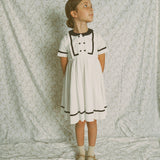 Bace Ivory Collared Trim Dress