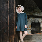 Analogie Slate Crochet Collar Dress