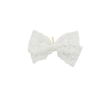 Project 6 White Dahlia Lace Bow Clip
