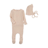Bee & Dee Champagne Pink Dainty Rope Pointelle Footie Set