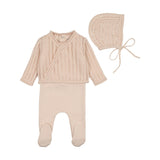 Bee & Dee Champagne Pink Dainty Sweater Footie Set