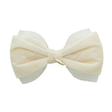 Project 6 Ivory Demi Velvet Bow Clip