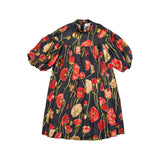 Christina Rohde Red Floral Pleated Dress