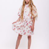 Christina Rohde White Floral Pleated Dress