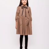 Olivia Rohde Brown Houndstooth Pocket Dress