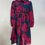 Christina Rohde Blue Floral Peter Pan Collar Dress
