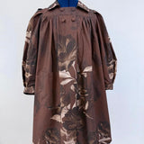 Olivia Rohde Brown Large Floral Button Collar Dress