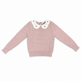 Teela Mauve Collared Knit Top