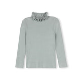 One Child Mint Ruffle Collar Rep Sweater