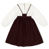 La Nina Burgundy Pinstripe Jumper and Logo Shirt