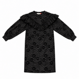Maison Mangostan Black Flowers Lace Dress