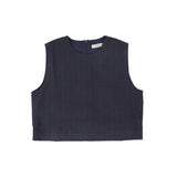 Valentina Navy Pinstripe Wool Vest