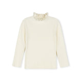 One Child Ivory Ruffle Collar Rep Sweater