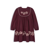 Looms Wine Stitch Embroidered Wool Dress