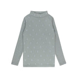 Ely's & Co Blue Floral Dot Collection Mockneck