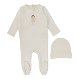 Lilette Milk/Doll Handdrawn Footie Set