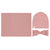 Ely's & Co Dusty Rose Jersey Swaddle, Beanie & Headband Gift Set