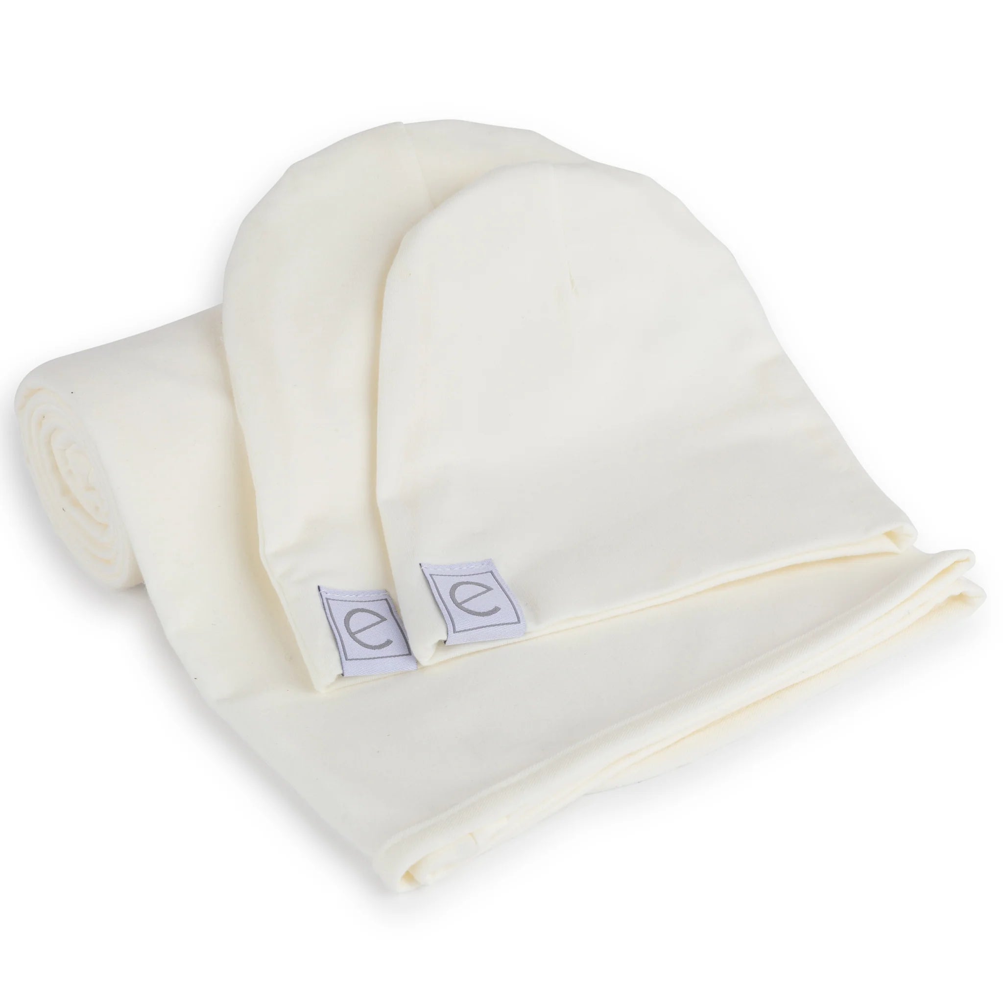 Ely's & Co Ivory Jersey Swaddle & Beanie Gift Set