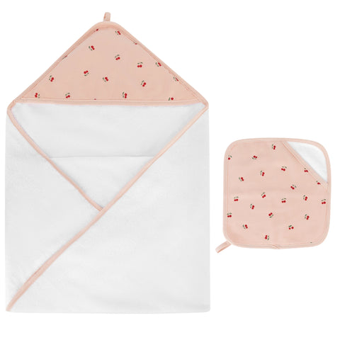 Ely's & Co Pink Cherries Hooded Towel