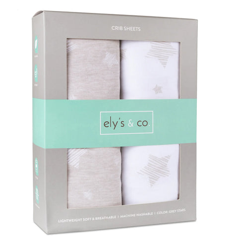 Ely's & Co Tan Star Mini Crib Sheets