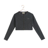 Retro Kids Gray Emerson Ruffle Cardigan