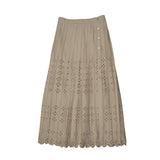 Urban Edge Tan Eyelet Pleated Skirt